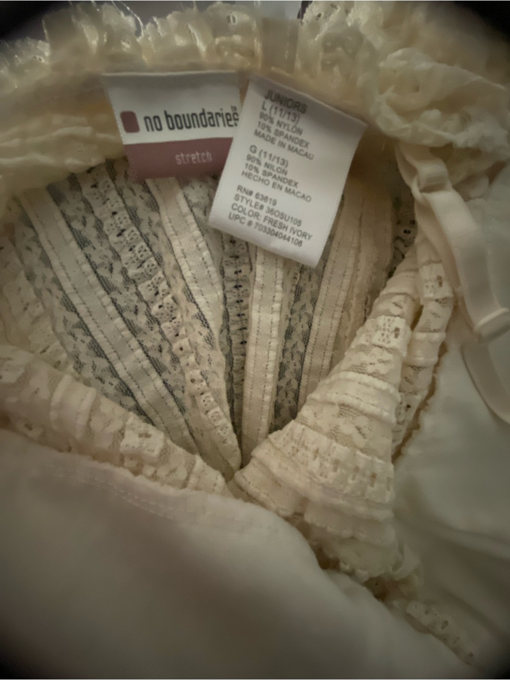 No Boundaries Cream Lace Ruffle Cami - Picture 2 of 2